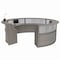 Linea Italia Reception Desk 11.1 ft D X 46 in H, 11.8 ft W X Thermofused Laminate, Clear, Ash ZUD319 - alternate 2